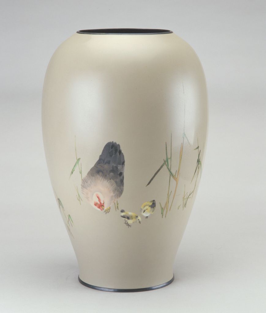 图片[1]-Seven Treasures Roasted Ash Ground Bamboo Chicken Nest Jar Style Bottle-China Archive